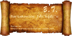 Bartakovics Tóbiás névjegykártya